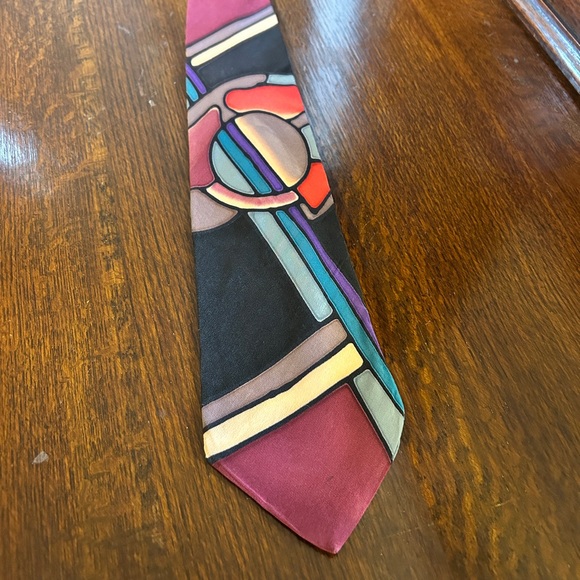 Robert Daskai Hand Painted Luxury Silk Tie - Picture 7 of 9
